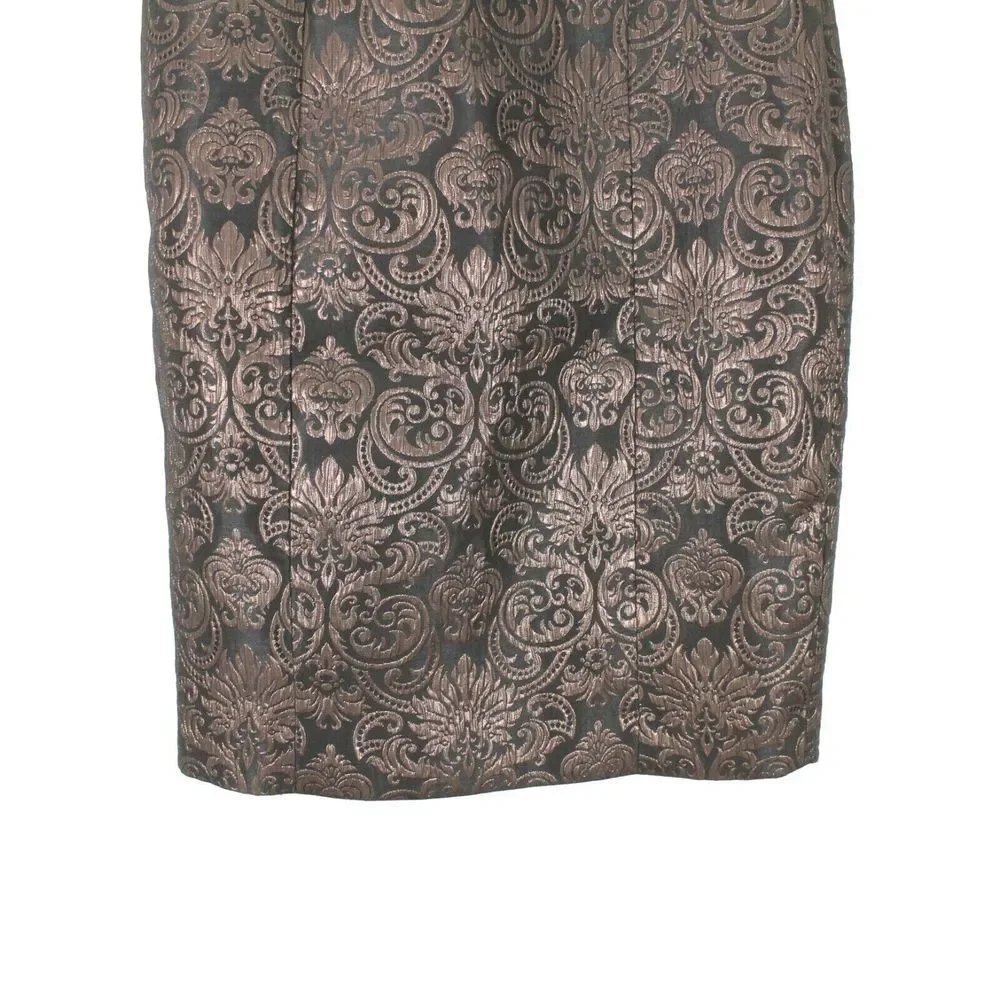 Maggy London Dress Size 4 Petite Bronze‎ Sequins Sleeveless Sheath Open Back